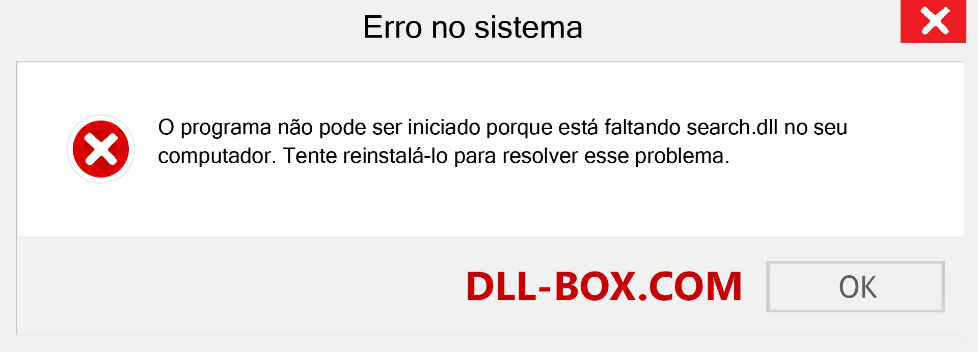 Arquivo search.dll ausente ?. Download para Windows 7, 8, 10 - Correção de erro ausente search dll no Windows, fotos, imagens